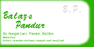 balazs pandur business card